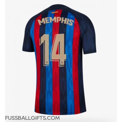 Barcelona Memphis Depay #14 Fußballbekleidung Heimtrikot 2022-23 Kurzarm